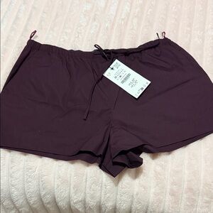 Zara Plum Drawstring Shorts